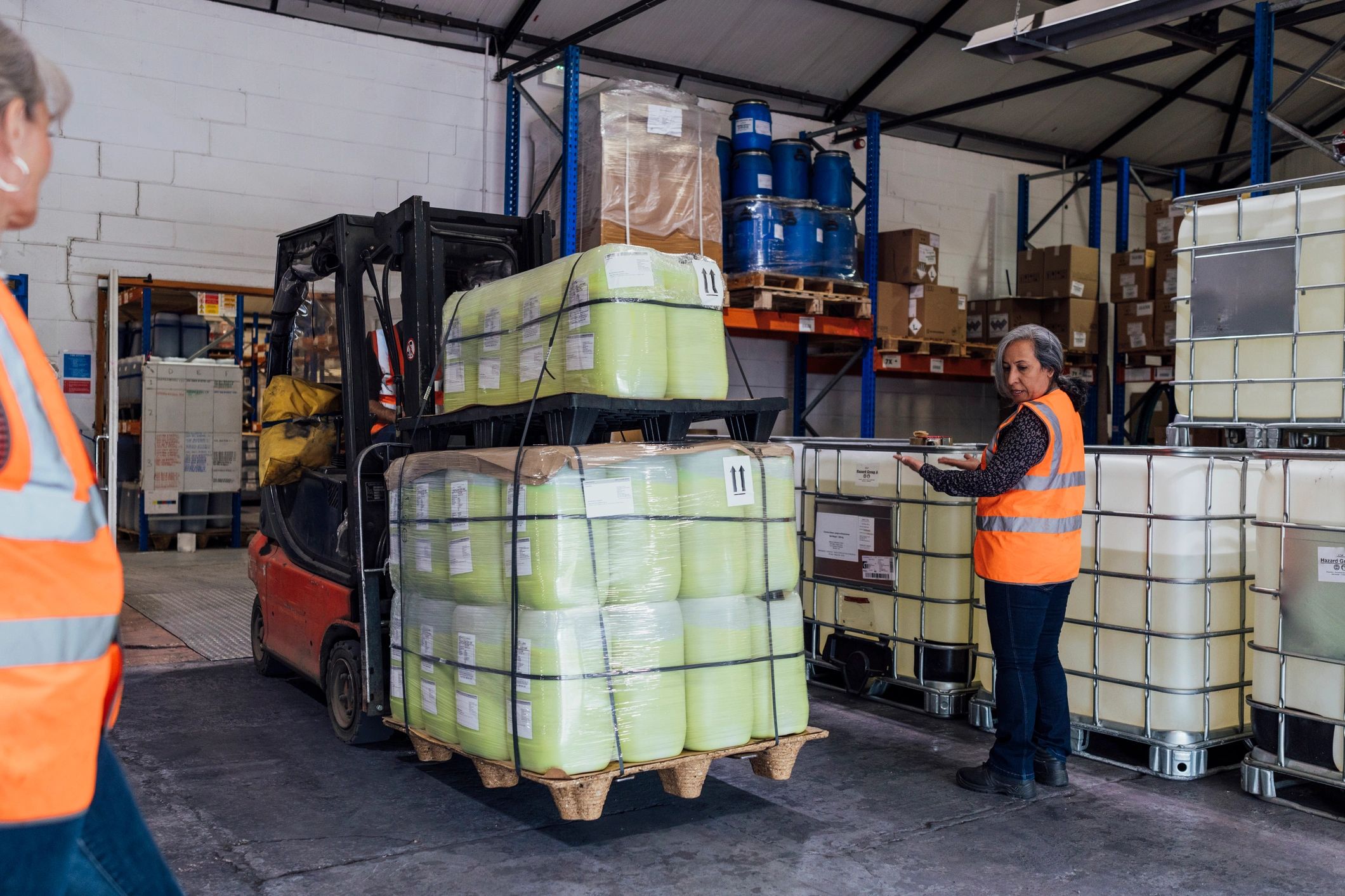 Logistics team managing warehouse supply operations